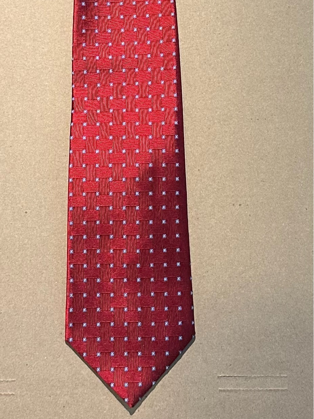 Red Woven Pattern Men's Tie - Classic Formal Style-Brooks Brothers